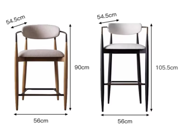Fabric Bar Stool High Chair Metal Counter Height