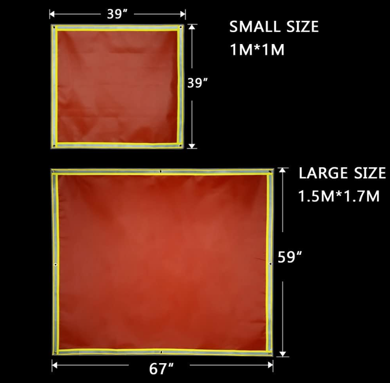 Under Grill Mats Grill Fireproof for Lawn Oil-Proof Grill Pads Fire Pit Mat Fireplace Mat Reflective Trim for Nighttime