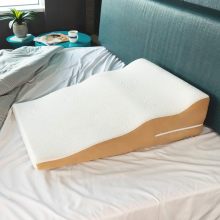 Contoured Bed Wedge Memory Foam Support Pillow with Cooling Tencel Cover for Side Sleepers
