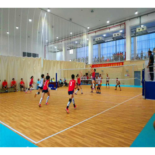 Piso de la cancha de voleibol cubierta