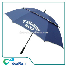 Double layer fiberglass long shaft golf umbrella