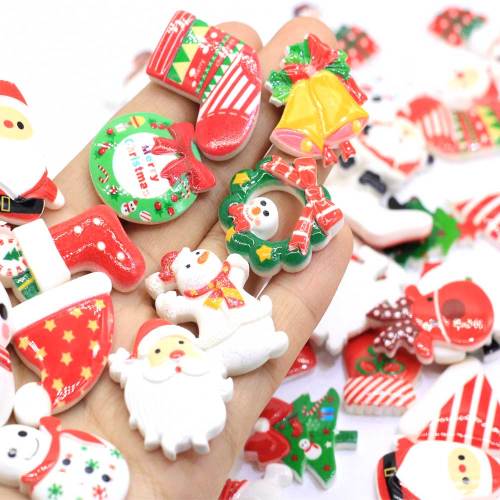 Harz Flat Back Weihnachten Schleim Charms für DIY Figuren Dekoration