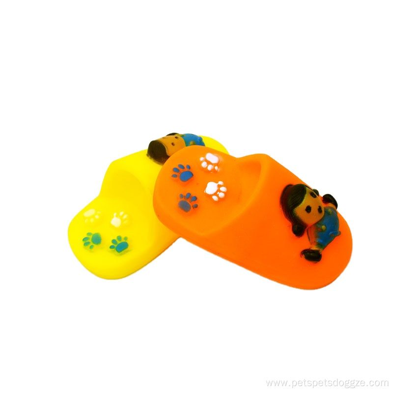 Eco-friendly cartoon slippers squeaky dog toy pet products