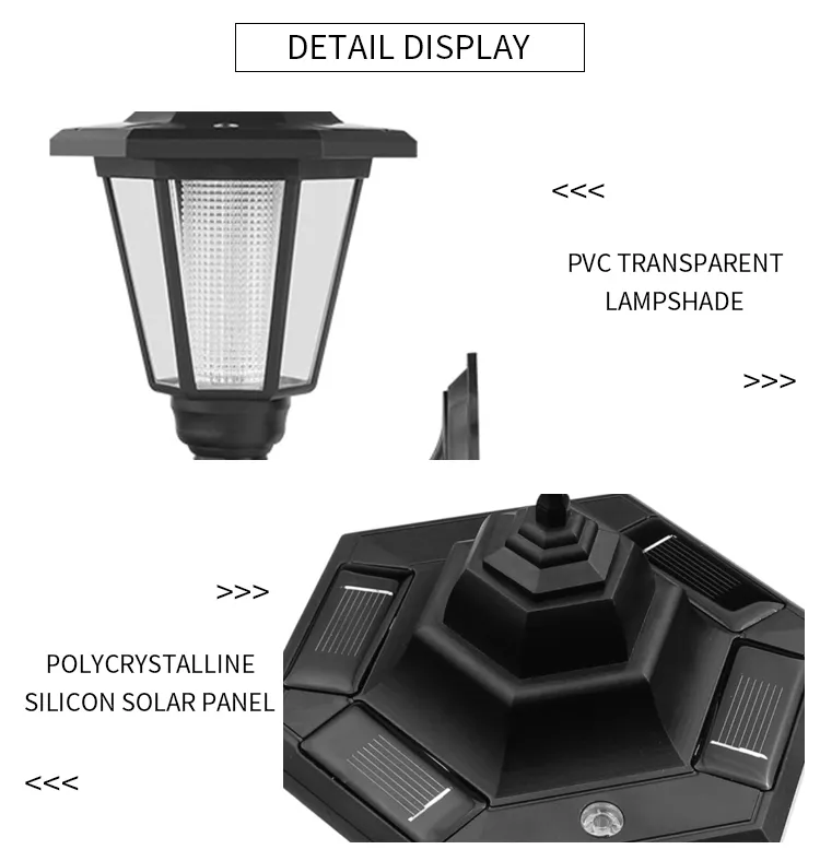 Elegant Vintage Hexagon Solar Lantern Lights for Outdoor Decor