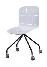 Modern plastic side swivel chairs with wheels