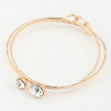 2013 New design inlay CZ diamond girls gold bangles