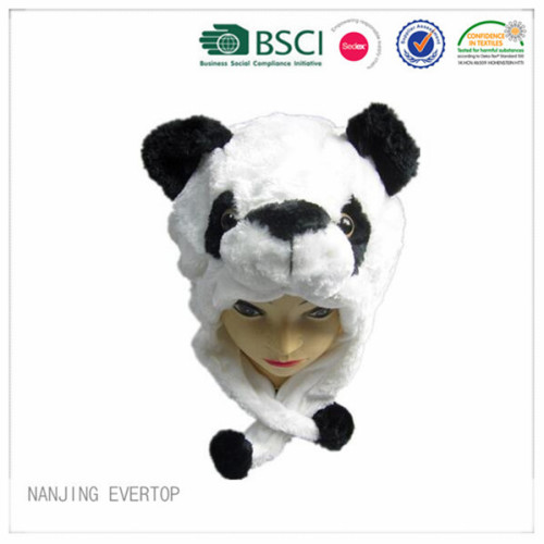 Berkualiti tinggi musim sejuk Panda kepala topi haiwan yang mewah