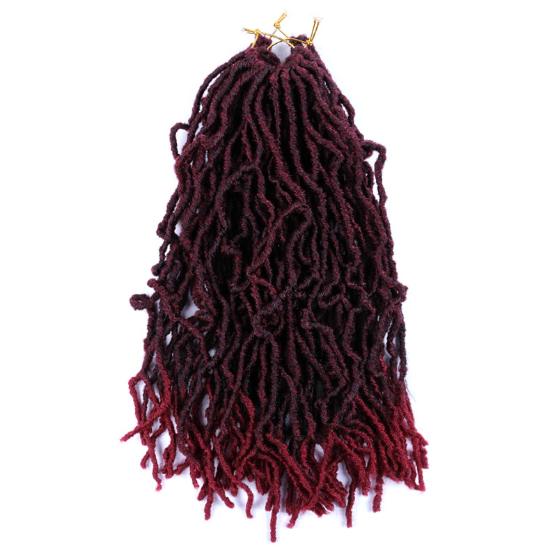 Crochet Faux Nu Locs Wavy Goddess Soft Dreadlocks Synthetic Nu Gypsy Locs Preloop Hair Extension 14/18/24inch