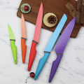 Plastic handle non stick kitchen knife set