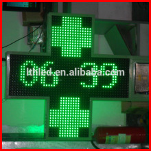 80*80 outdoor programmable green color cross led church sign, led cross sign
