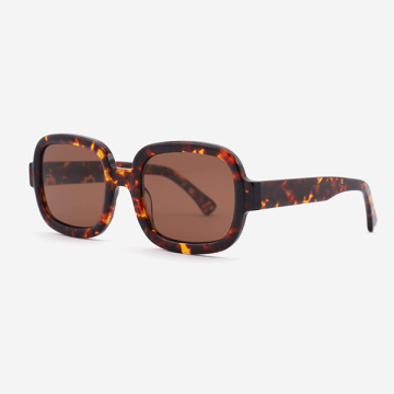 Square and Dimensional Acetate Unisex Sunglasses