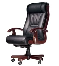 Luxury Boss Chair Oak Office Chair Leather Cowhide Executive Chair