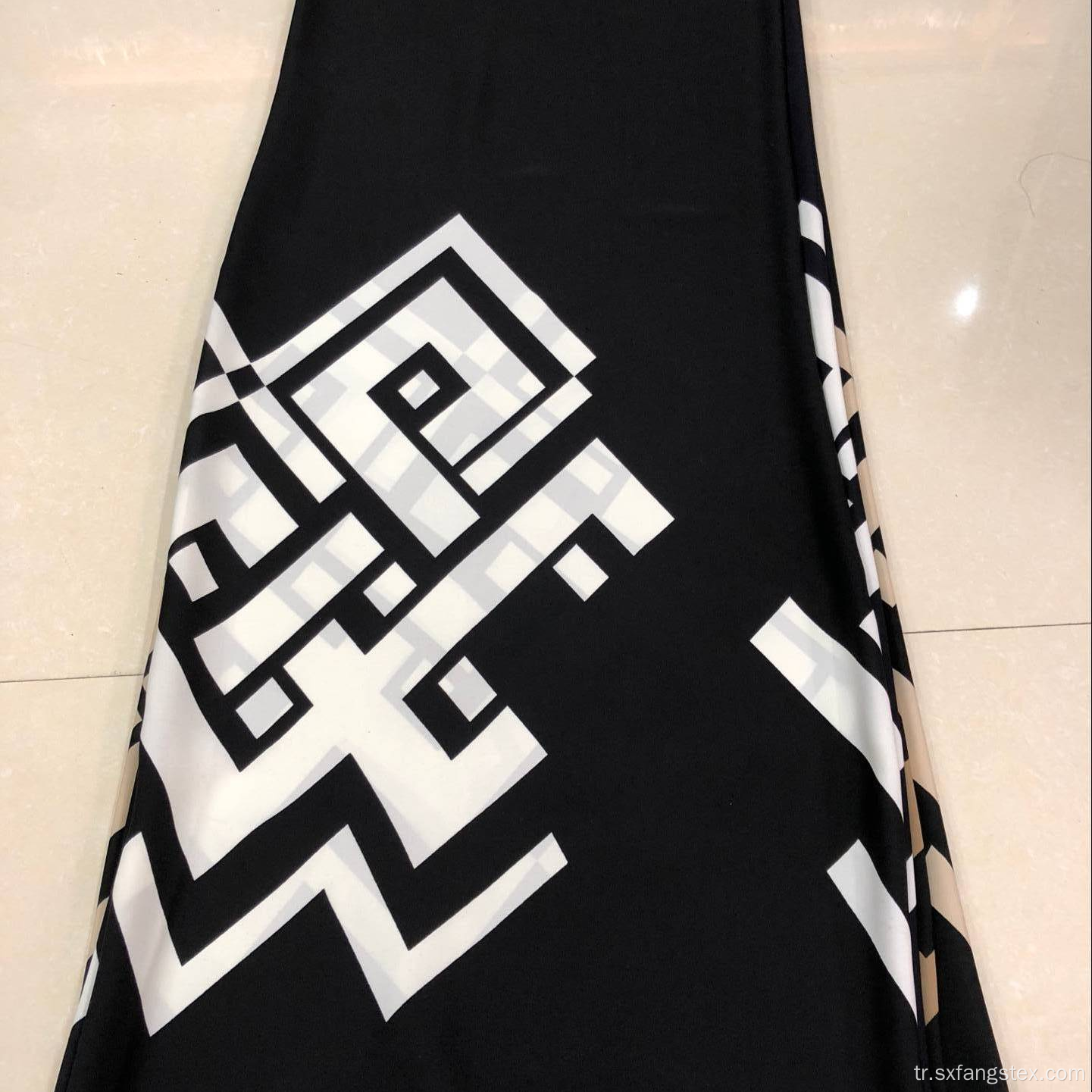 Özelleştirilmiş% 100 Polyester Nida Baskılı Afrika Abaya Kumaş