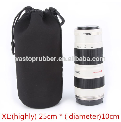 SGS Waterproof Camera Lens Pouch Bag with Drawstring in Neoprene Material