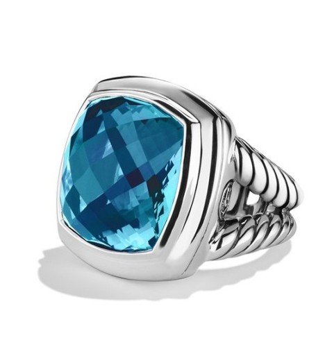 David Yurman Jewelry 17mm Albion Ring with Hampton Blue Topaz