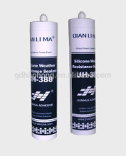 Silicone adhesive for glass and plastic