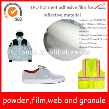 TPU Hot Melt Adhesive Films for Textile Fabric and Reflective Fabric