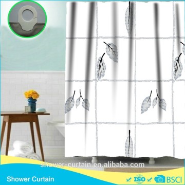 Hook Less Shower Curtain Flying Leaves Printed