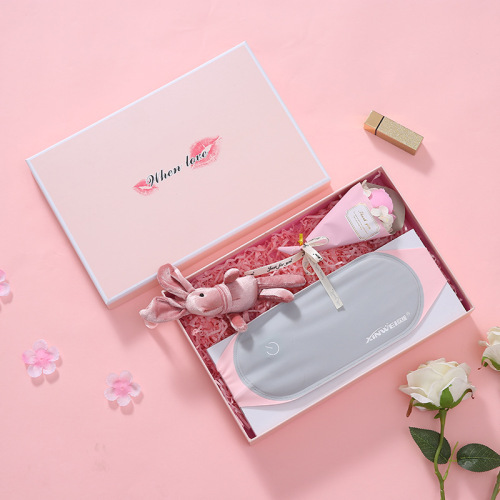 Caixa de presente de embalagem de lenço rosa personalizado com tampa
