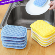 Microfiber Reuseable Durable Scrub Duty Scouring Sponge Pad