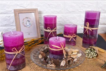 Colored Unscented Rustic Pillar Candles