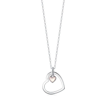 Stylish Double Heart Necklace with Lab Grown Diamonds