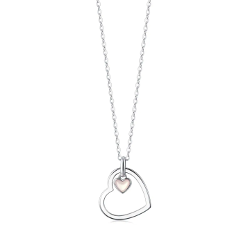 Stylish Double Heart Necklace with Lab Grown Diamonds