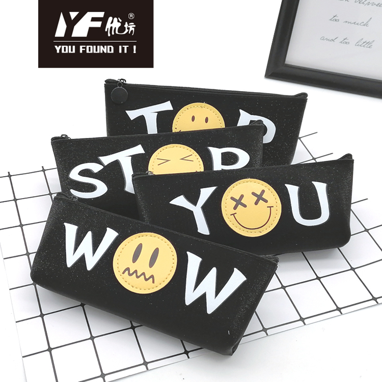 Popular top smile face style TPU pencil case
