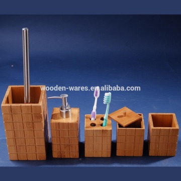 Bamboo bathroom accessories