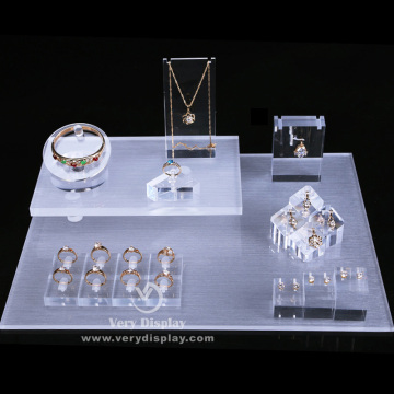 Luxury acrylic jewelry store counter display showcase