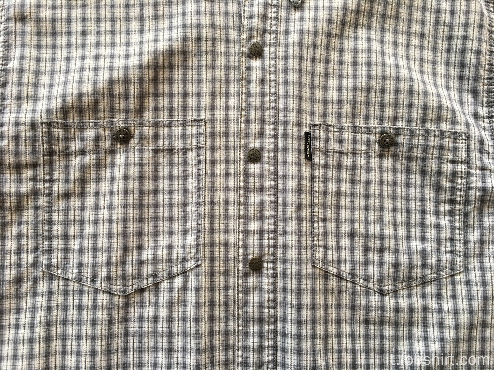 Camicia scozzese a maniche lunghe in cotone 100%