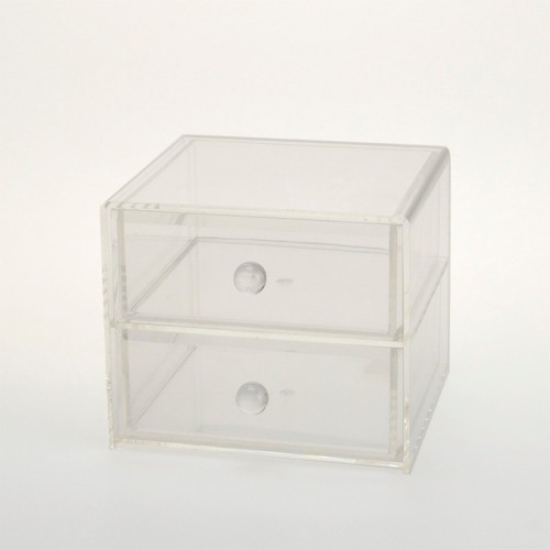 Durable 2-Tier Acylic Small Jewelry Box Drawer With Handles