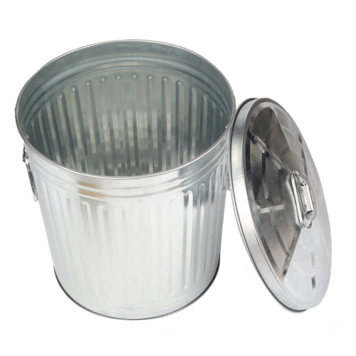 55L Silver Outdoor Trash Can for Garden