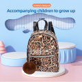 Leopard print PU waterproof large capacity lightweight comfortable backpack for children