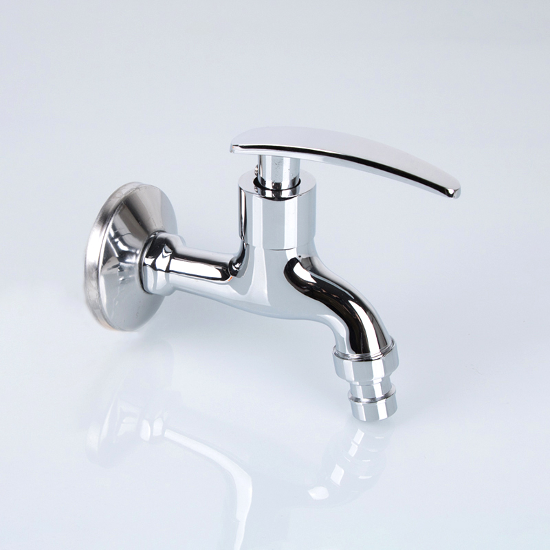 Yuhuan Double Outlet Shape Washing Machine Tap Sink Polished Zinc Alloy Bibcock BRASS Basin Wall Mounted Ceramic