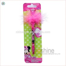 Children light up toy pen , wholesale pink feather ball pen with light , new ball pen