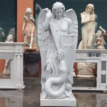 outdoor graden decoration stone carving marble statues st michael archangel