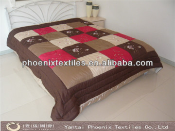 cheap fashionable home decoration embroidery patchwork bedspread