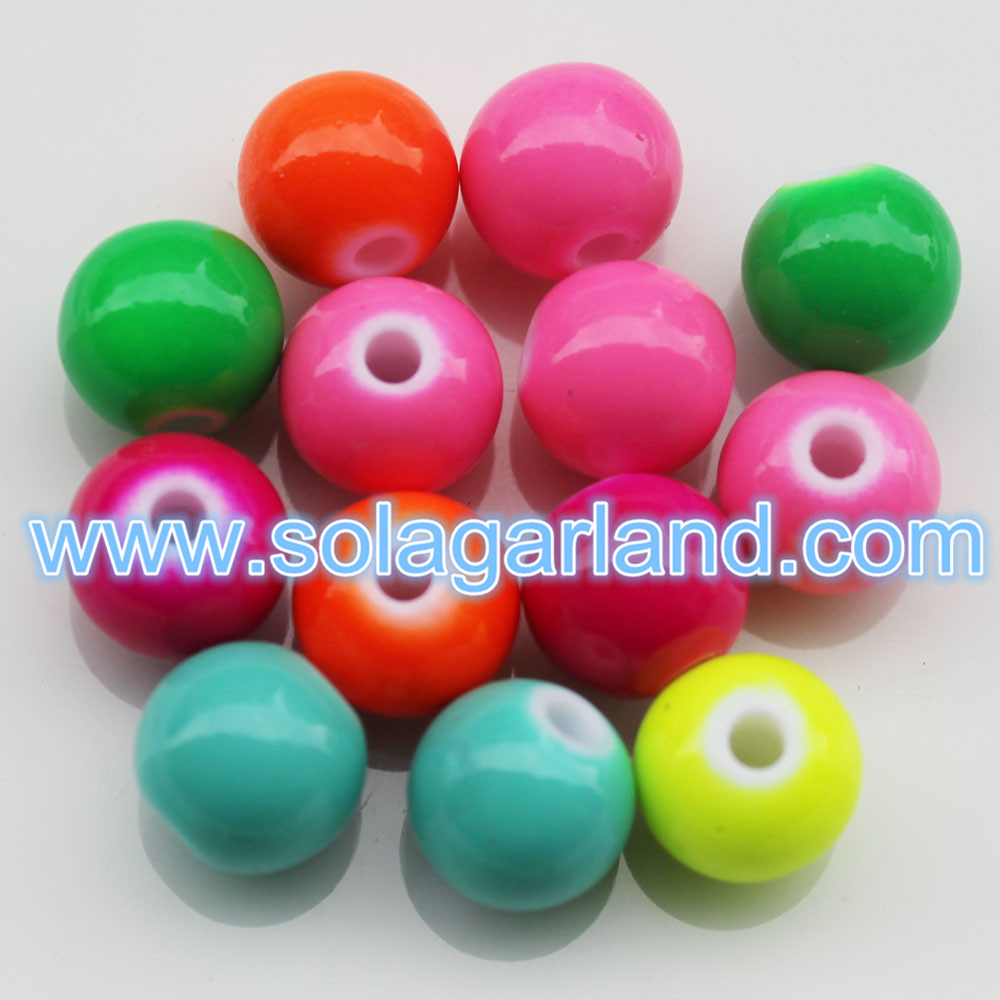 Plastic Round Charms Beads