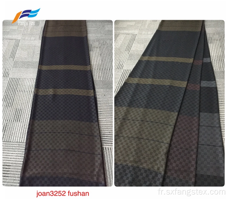 Tissu rayé fushan rayé de polyester noir formel de Dubaï