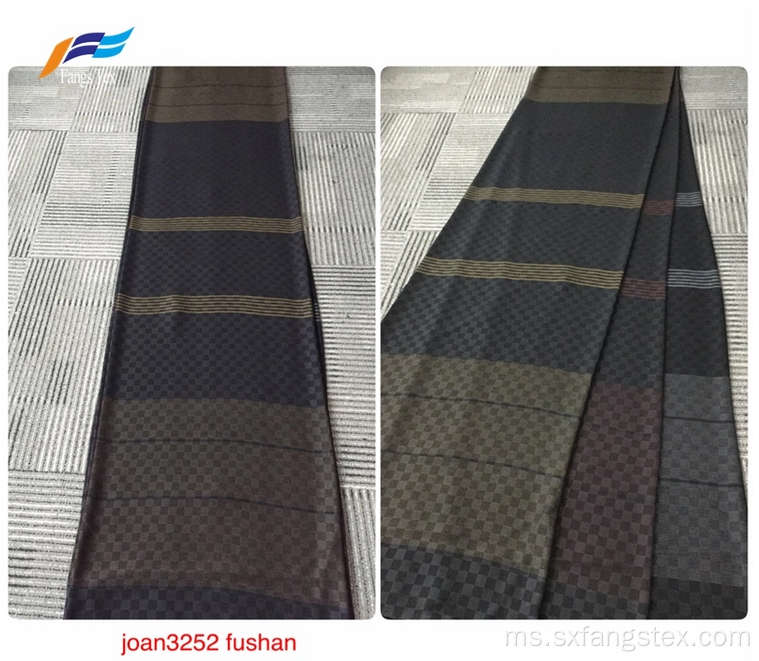 Fabrik Stripe Dubai Poliester Hitam Rayon Fushan