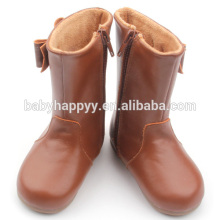 2016 New design winter kids boots hard sole healthy leather kids boots