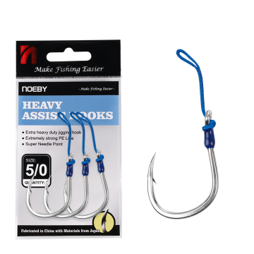 Noeby Strong Jigging Hooks - Stainless High Carbon Steel Saltwater Circle Fishing Hooks
