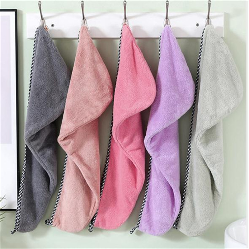 New Edge thickening coral velvet shower caps quick dry towel bag towel absorbent dry hair cap