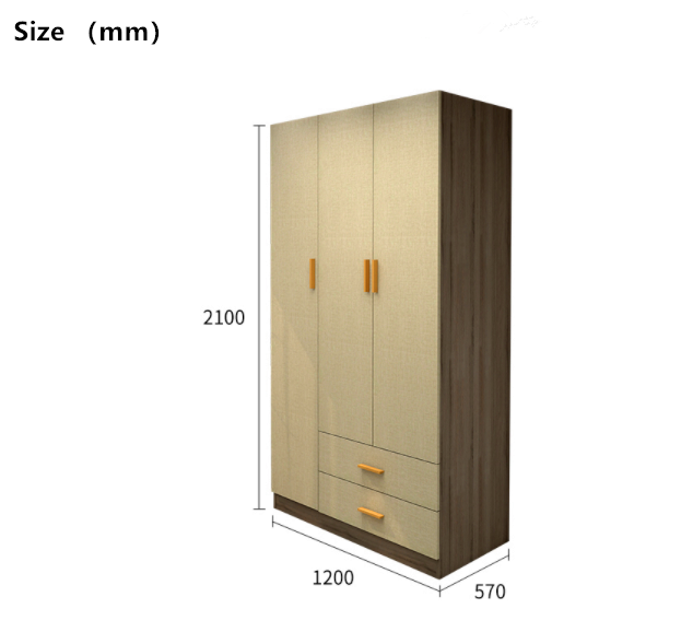 Drei -Tür -Garderobe mit 2 Schubladen zum Verkauf