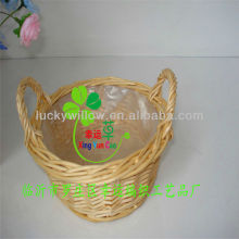 wicker fruit basket with plastic liner