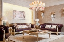 Big American Country Style Leather Couch Sofa