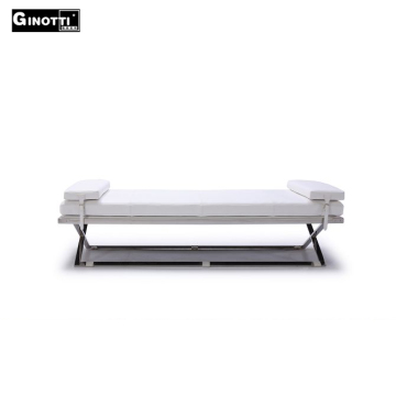 White leather single day beds for sale