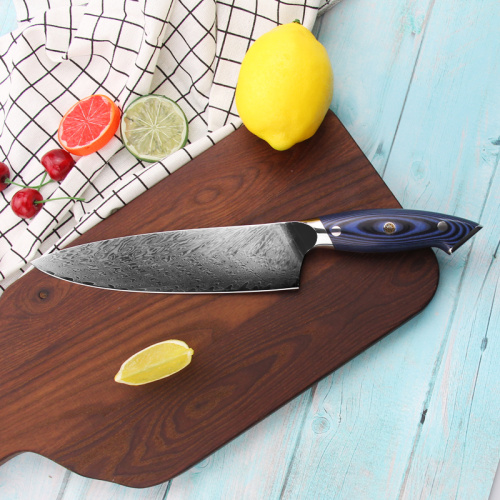 Colorful G10 Handle Damascus Knife Kitchen