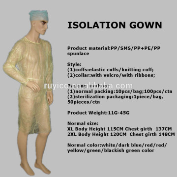 isolation gown with elastic cuff